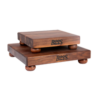 John Boos Boos Block Gift Collection 12 x 12 Inch Square Edge Grain American Black Walnut Cutting Board with Bun Feet