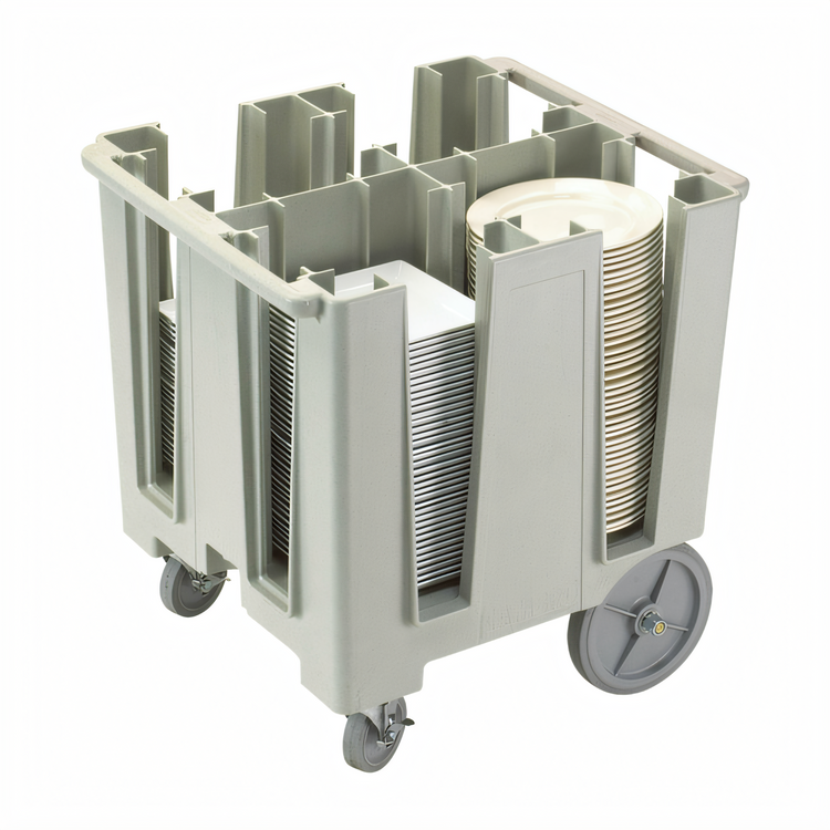 Product image #2 for Cambro Versa 4-Column Dish Caddy for 11-1/4 Inch Round or 9-1/2 Inch Square Plates, Speckled Gray