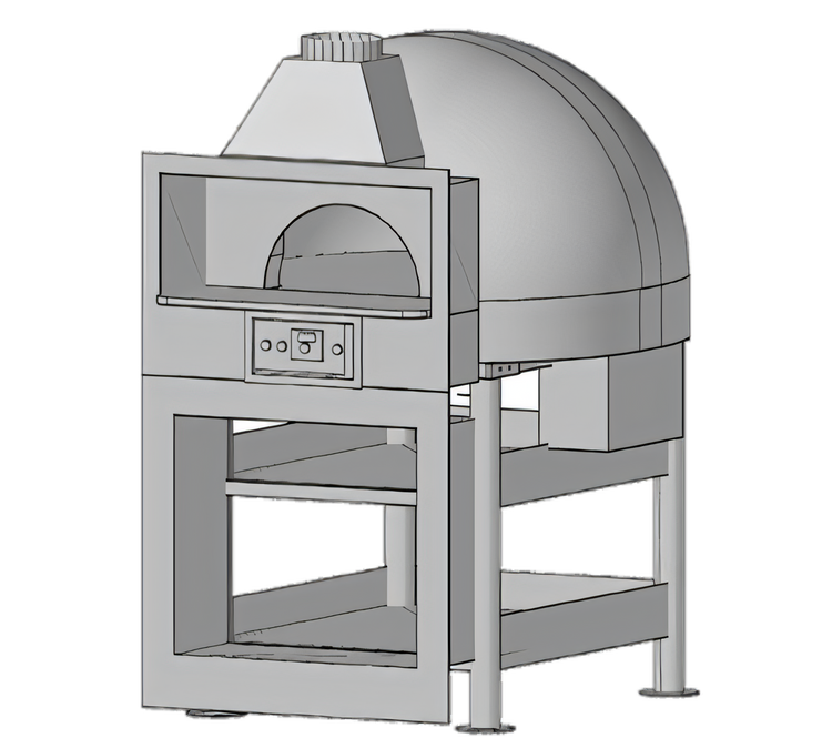 Product image #1 for Marra Forni Facade EF110G Enclosed Facade Gas-Fired Brick Pizza Oven with 43.25-Inch Round Deck