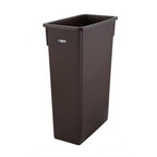 Thumbnail image #1 for Winco PTC-23B 23-Gallon Slender Rectangular HDPE Trash Can, Brown, Without Lid, 20-1/8 x 10-7/8 x 29-7/8 in.
