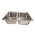 Thumbnail image #1 for BK Resources Deep Drawn Two-Compartment Drop-In Sink, 33 x 22 x 6 Inch, 20/304 Stainless Steel