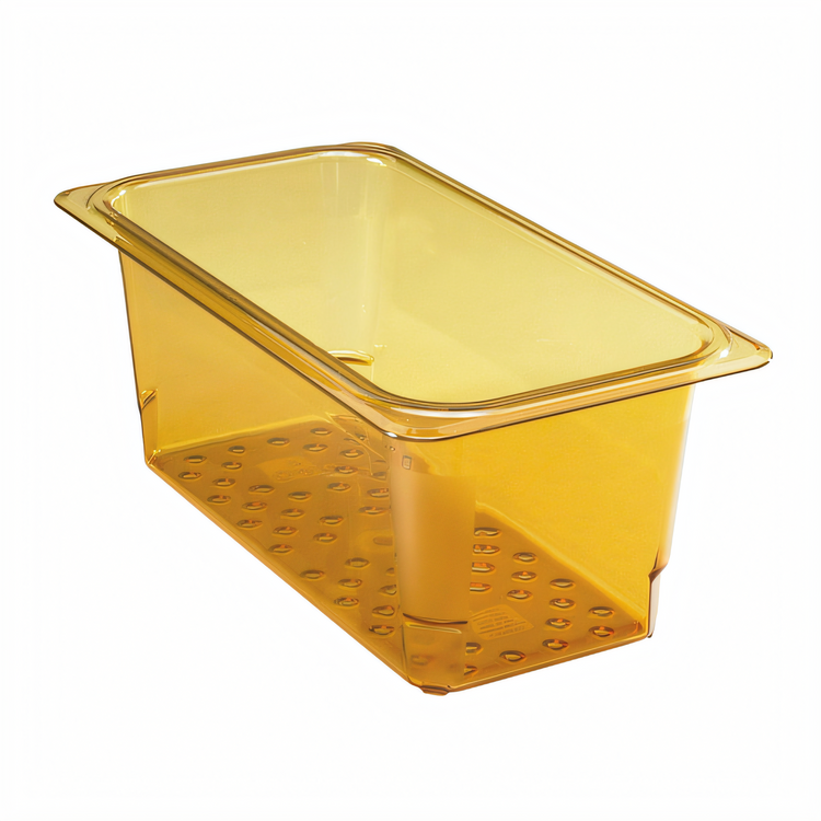 Product image #1 for Cambro H-Pan™ High Heat 1/3 Size 5-Inch Deep Amber Colander Pan