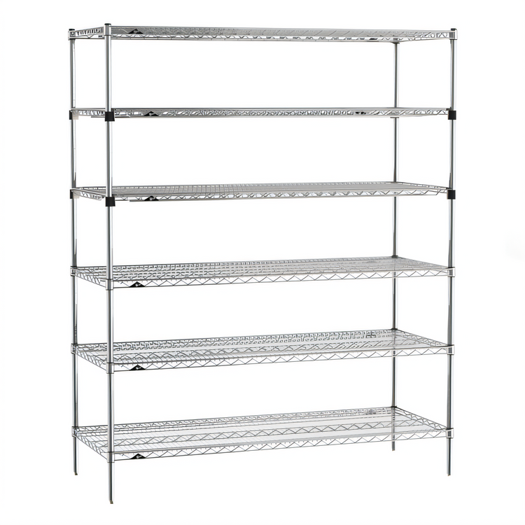 Product image #1 for Metro Super Erecta 60"W x 24"D x 74"H 6-Tier Wire Shelving Starter Unit, Chrome Plated Finish