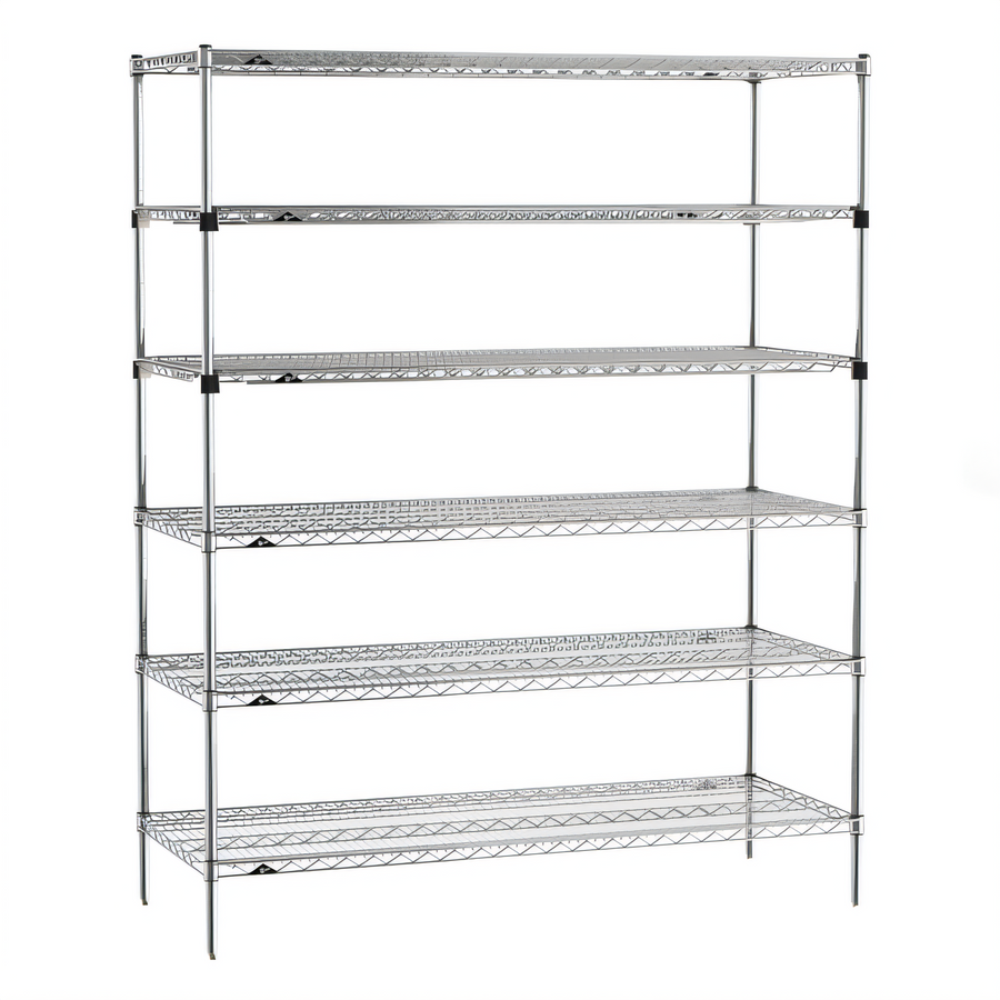 Product image #1 for Metro Super Erecta 60"W x 24"D x 74"H 6-Tier Wire Shelving Starter Unit, Chrome Plated Finish