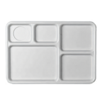 Thumbnail image #2 for Cambro Camwear® 10145CW133 5-Compartment Rectangular Serving Tray, Polycarbonate, Beige, 10 x 14-1/2 x 15/16 Inches Case of 24