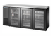 Thumbnail image #1 for True Two-Section Three-Door Glass Back Bar Cooler, 72 1/8-Inch, Black Exterior, Self-Contained Side-Mounted