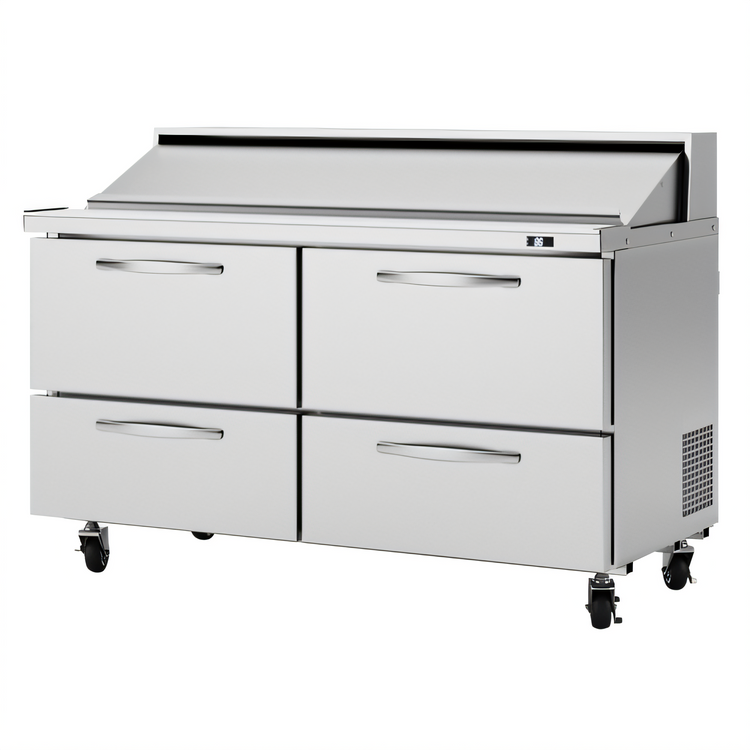 Product image #1 for Turbo Air PRO Series 60-Inch Two-Section Sandwich/Salad Prep Table with 4 Drawers, Rear-Mount Self-Contained Refrigeration, 16 Cu. Ft.