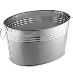 Thumbnail image #1 for American Metalcraft STUB20 25-Quart Oval Stainless Steel Cooling Tub with Satin and Mirror Finish Case of 6