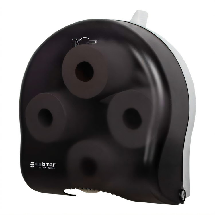 Product image #1 for San Jamar 4-Station Carousel Quad-Roll Toilet Tissue Dispenser, Black Pearl