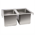 Thumbnail image #1 for Omcan USA Commercial Two-Compartment Drop-In Stainless Steel Sink with 10 x 14 x 10-Inch Bowls