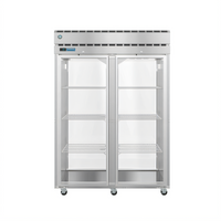 Hoshizaki Steelheart PT2A-FG-FG Two-Section Pass-Thru Full-Glass Door Reach-In Refrigerator, 52.5 Cu. Ft., Top-Mount Self-Contained