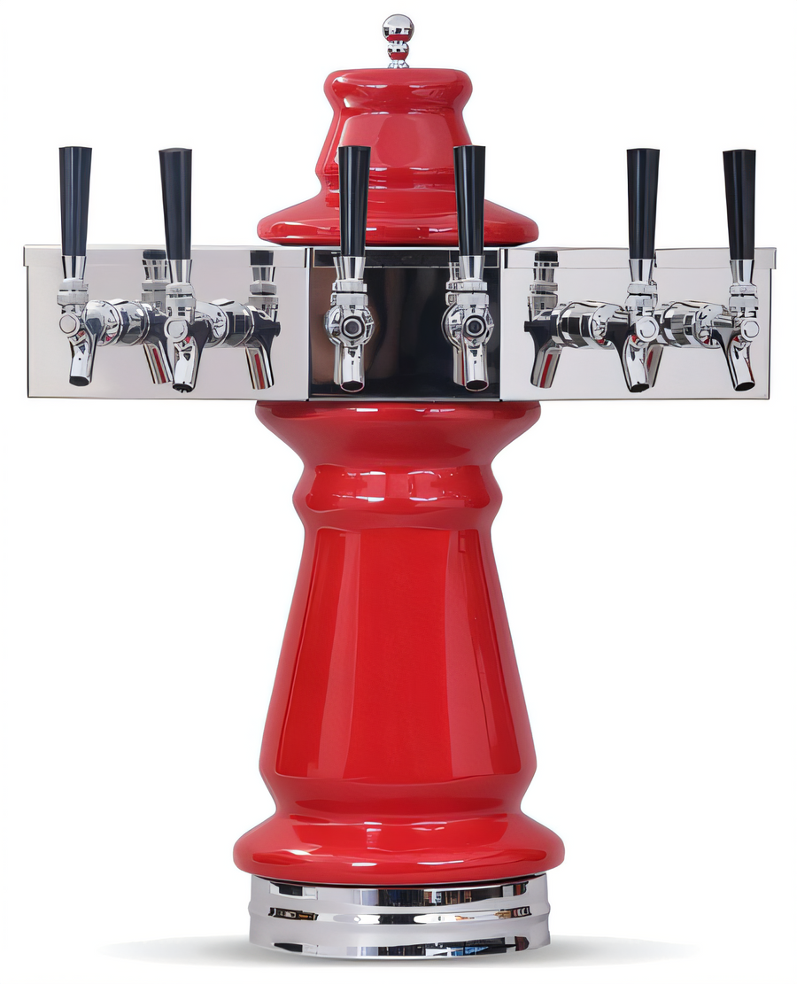 Product image #1 for Vienna 3-Faucet Glycol-Cooled Countertop Draft Dispensing Tower with Ceramic Column and Mirror Finish