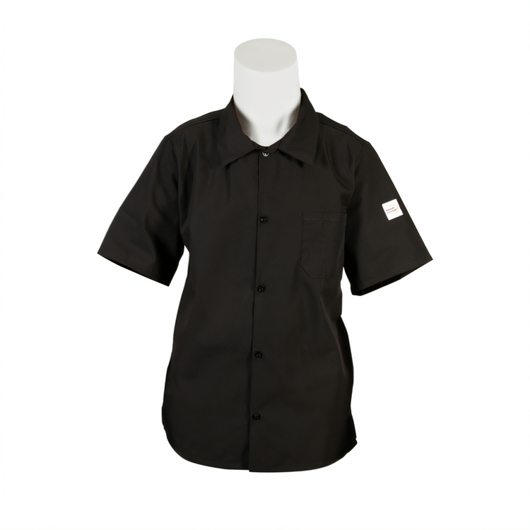 Product image #1 for Mercer Culinary Millennia Air Unisex Short Sleeve Cook Shirt, Black, Small