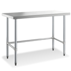Thumbnail image #1 for Steel Works Stainless SWWTSOB-2436-318 304 Stainless Steel Worktable, 18 Gauge, Open Base, Flat Top, 36 x 24 x 34 Inches