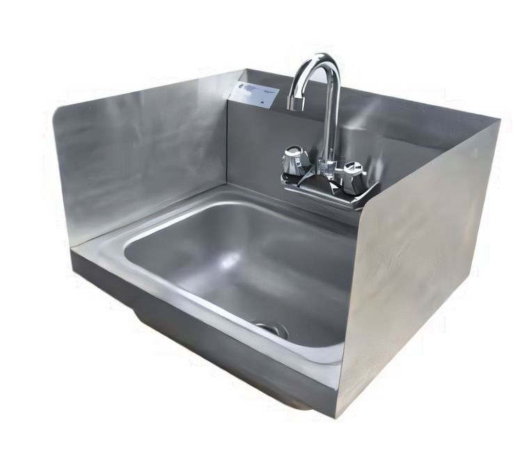 Product image #1 for Serv-Ware 17 x 15-Inch Wall-Mounted Stainless Steel Hand Sink with Double Splash Guards