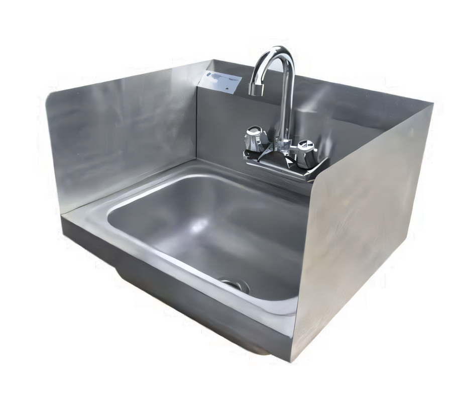 Product image #1 for Serv-Ware 17 x 15-Inch Wall-Mounted Stainless Steel Hand Sink with Double Splash Guards