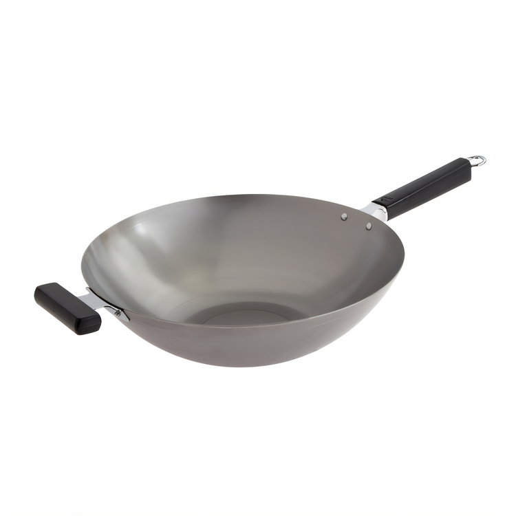 Product image #1 for Joyce Chen Professional Series 14-Inch Flat Bottom Uncoated Carbon Steel Wok with Phenolic Handles