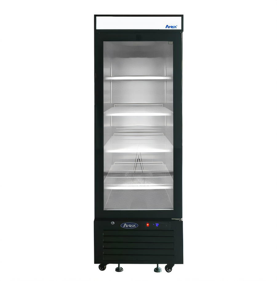 Product image #1 for Atosa 1-Section Black Glass Door Refrigerator Merchandiser, 8.3 Cu. Ft., Bottom-Mount Self-Contained