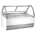 Thumbnail image #1 for Omcan White Gelato Display Showcase, 13 Pan Capacity, Curved Front Glass, 69-1/2 Inch Wide