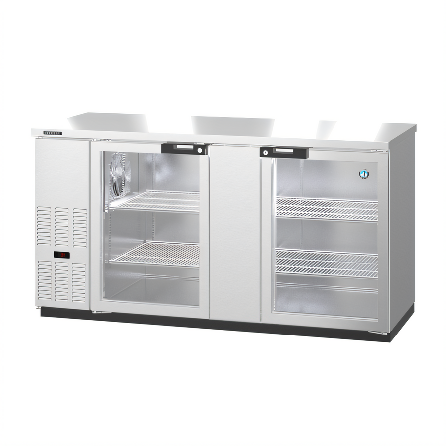 Product image #1 for Hoshizaki BB69-G-S 69.5-Inch Two-Section Stainless Steel Back Bar Cooler with Glass Swing Doors