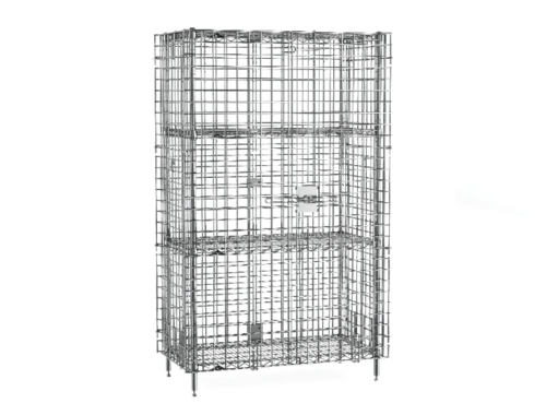 Product image #1 for Metro Super Erecta Stationary Wire Security Unit with 2 Intermediate Shelves, Chrome Plated Finish