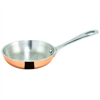 Mini Tri-Ply Copper Fry Pan, 4 Inch Round, 5 Oz, Induction Ready