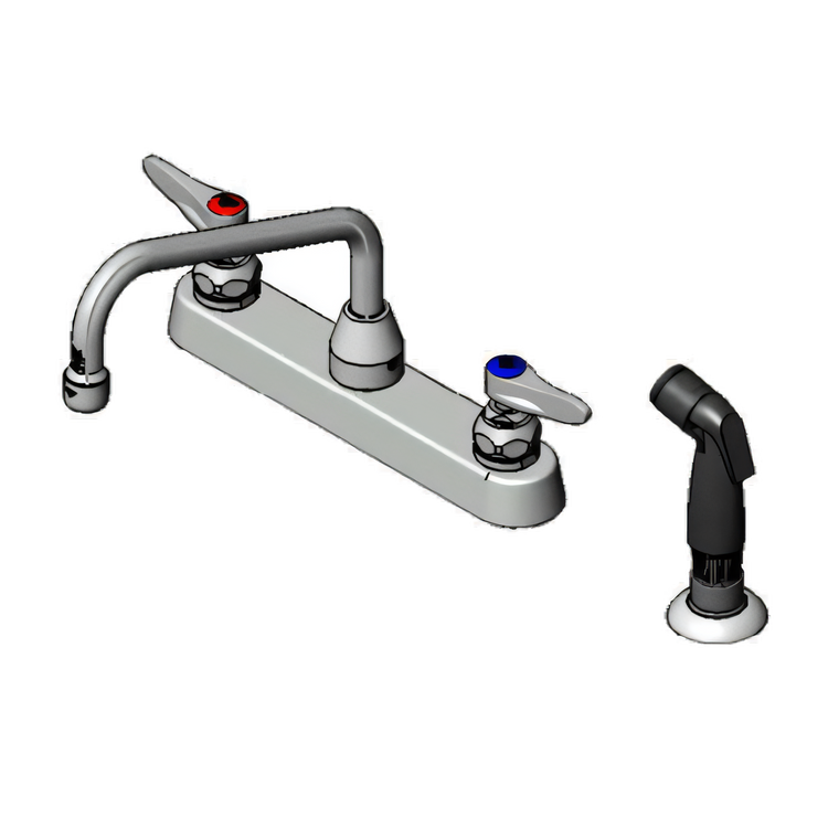 Product image #1 for T&S Brass B-1172-07 Deck-Mount Workboard Faucet with Side Spray