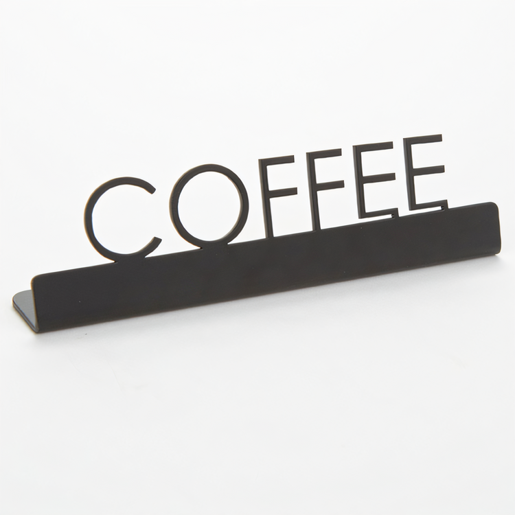 Product image #1 for American Metalcraft Printed Coffee Table Sign, 202 Stainless Steel, Black