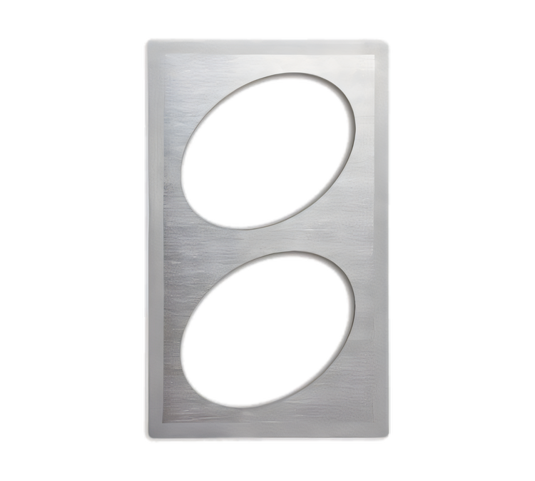 Product image #1 for Vollrath Miramar Single Size Stainless Steel Adapter Plate Template with 2 Oval Cutouts