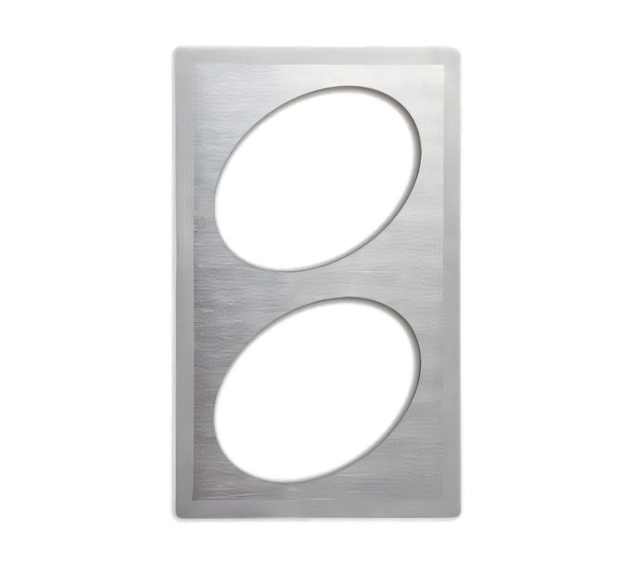 Product image #1 for Vollrath Miramar Single Size Stainless Steel Adapter Plate Template with 2 Oval Cutouts