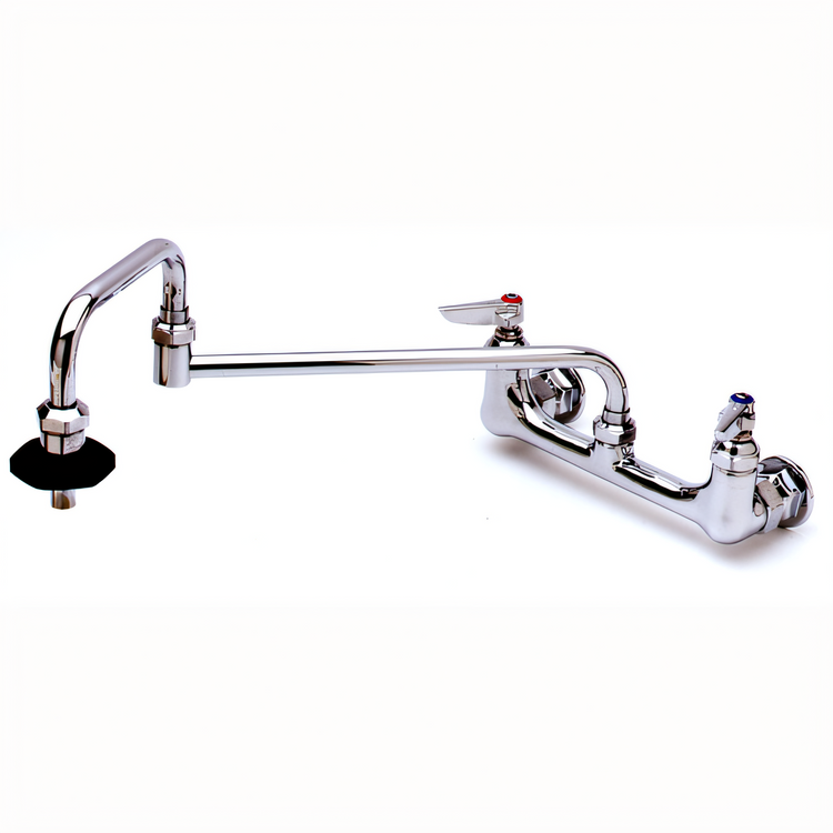 Product image #1 for T&S Brass Wall-Mount Pot & Kettle Filler Faucet with 18-Inch Double-Jointed Swing Nozzle, 8-Inch Centers