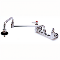 T&S Brass Wall-Mount Pot & Kettle Filler Faucet with 18-Inch Double-Jointed Swing Nozzle, 8-Inch Centers