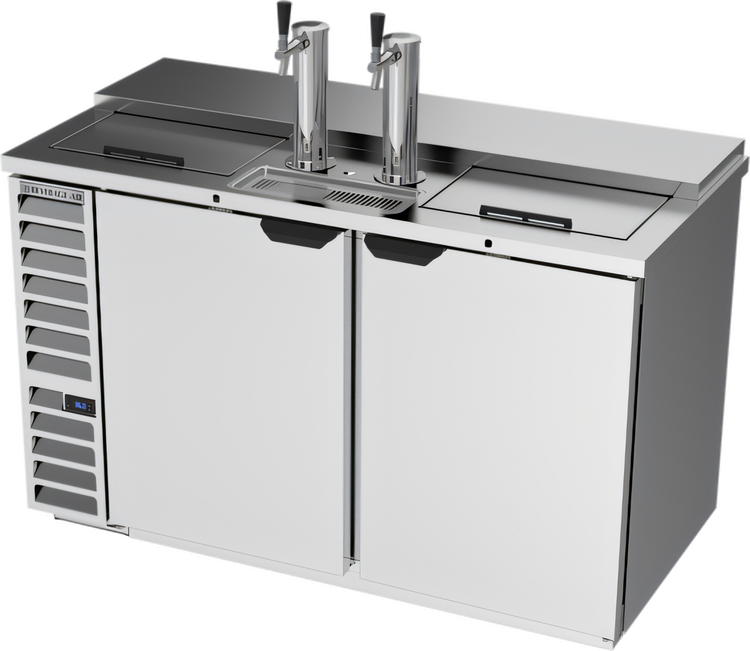 Product image #1 for Beverage-Air 58-Inch Stainless Steel Club Top Direct Draw Beer Dispenser with Dual Single-Faucet Towers, 3 Half-Keg Capacity