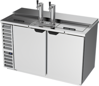 Beverage-Air 58-Inch Stainless Steel Club Top Direct Draw Beer Dispenser with Dual Single-Faucet Towers, 3 Half-Keg Capacity