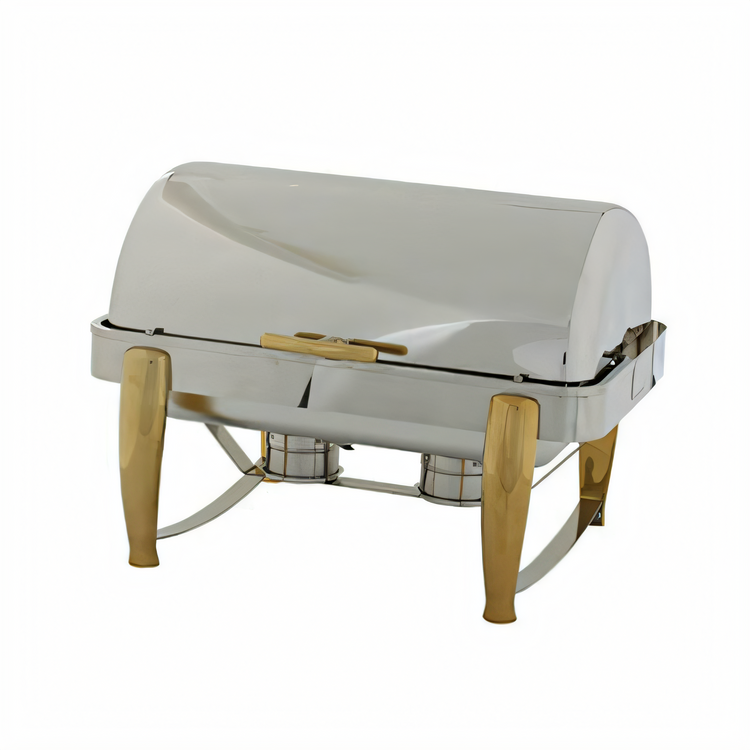 Product image #1 for Winco Virtuoso 8 Qt Full-Size Rectangular Roll-Top Stackable Chafer