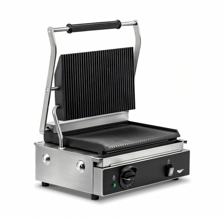 Product image #1 for Vollrath Countertop Commercial Panini Press with Cast-Iron Grooved Plates, 120V
