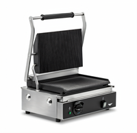 Vollrath Countertop Commercial Panini Press with Cast-Iron Grooved Plates, 120V