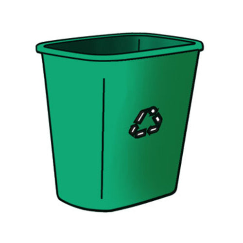 Product image #1 for Rubbermaid Commercial Products Medium 28 Qt Deskside Recycling Container with We Recycle Imprint, Green