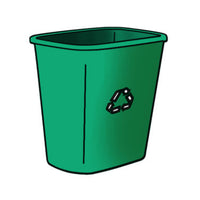 Rubbermaid Commercial Products Medium 28 Qt Deskside Recycling Container with We Recycle Imprint, Green