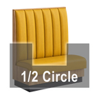 Thumbnail image #1 for ATSMFG ATS AT&S-AHC-KR48-6CH GR8 Karender Half Circle Booth, single, 48" x 90" x 48" long x 48" high, 6-channel back, Upholstery and foam fitted over