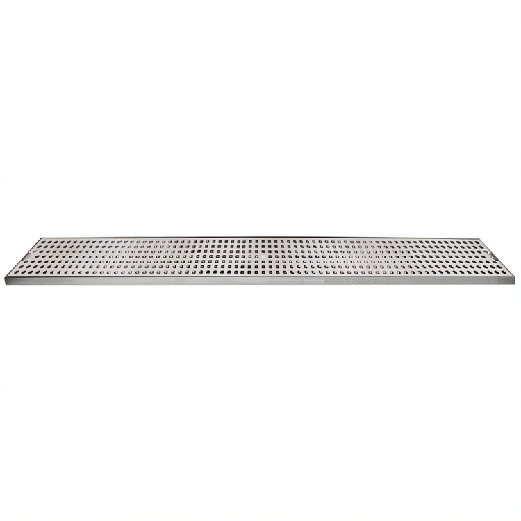 Product image #1 for 39-Inch Surface Mount Stainless Steel Drip Tray with Perforated Grill and 3-1/2-Inch Drain Nipple