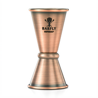 Barfly Japanese Style Jigger, 1/2 oz & 3/4 oz, Antique Copper-Plated Stainless Steel