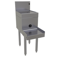 Freestanding Stainless Steel Underbar Blender Station with Drainboard Top, 12 x 24 Inches