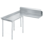 Thumbnail image #1 for Advance Tabco DTC-G70-108L 107-Inch L-Shaped Island Clean Dishtable, Left Mount, 10-1/2-Inch Backsplash, 16-Gauge 304 Stainless Steel
