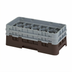 Thumbnail image #2 for Cambro Camrack Half-Size 17-Compartment Glass Rack with 2 Soft Gray Extenders, Brown
