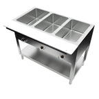 Thumbnail image #1 for BK Resources ST-SW-3 3-Pan Electric Stainless Steel Steam Table with Sealed Wells and Cutting Board Shelf
