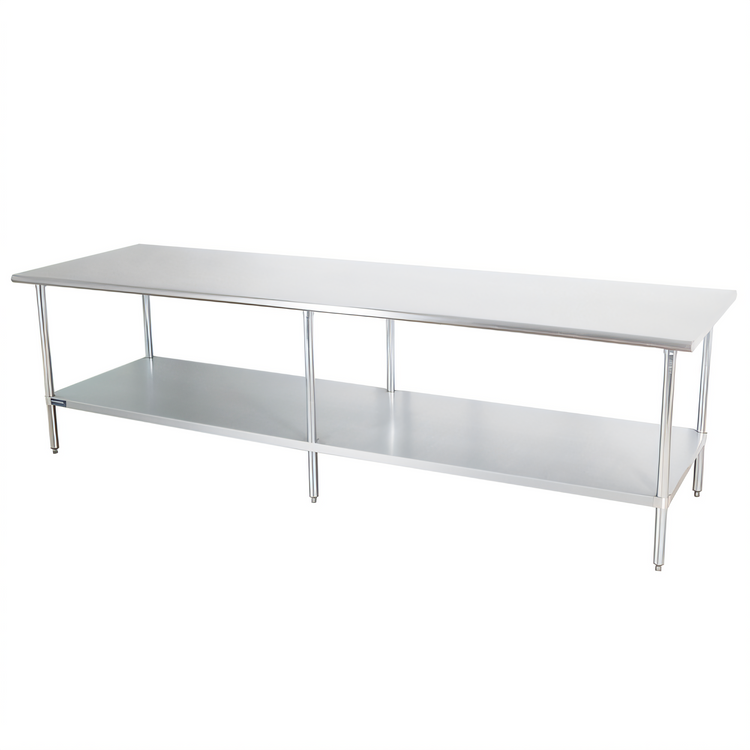 Product image #1 for Sapphire Manufacturing 120-Inch x 14-Inch Stainless Steel Work Table with Adjustable Undershelf