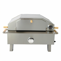 Omcan 1-Deck Countertop Propane Gas Pizza Oven with Foldable Legs and Pizza Stone