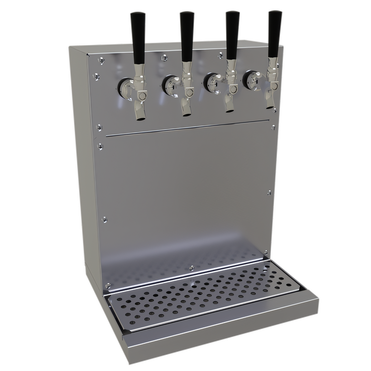 Product image #1 for Wall-Mount Glycol-Cooled Draft Dispensing Tower with 4 Stainless Steel Faucets