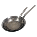 Thumbnail image #1 for Town Equipment 34809 Steel Fry Pan, 9-inch Diameter, Uncoated, Riveted Handle